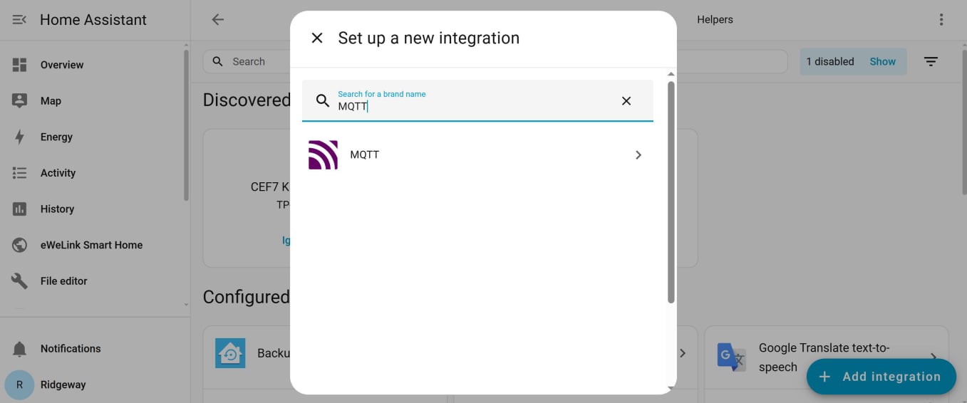 Set up new integration