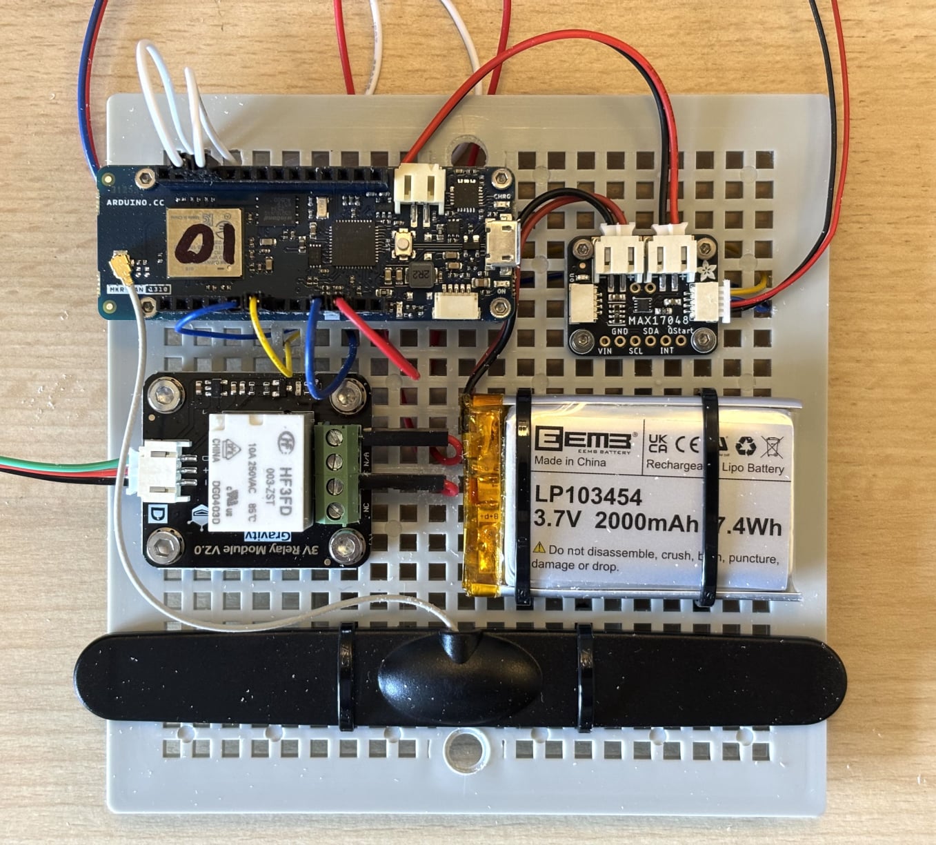 Board assembly with wires