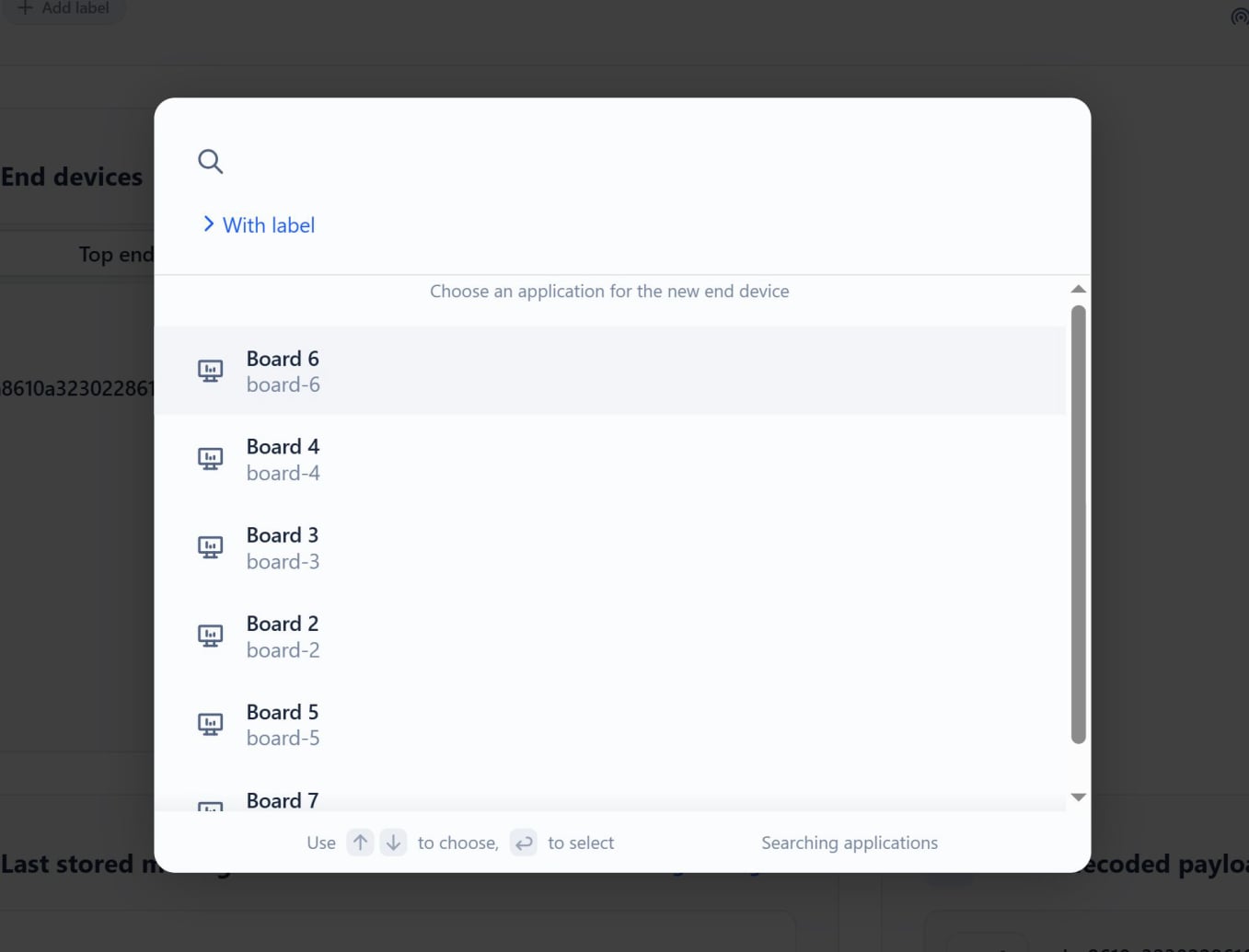 Choose an application