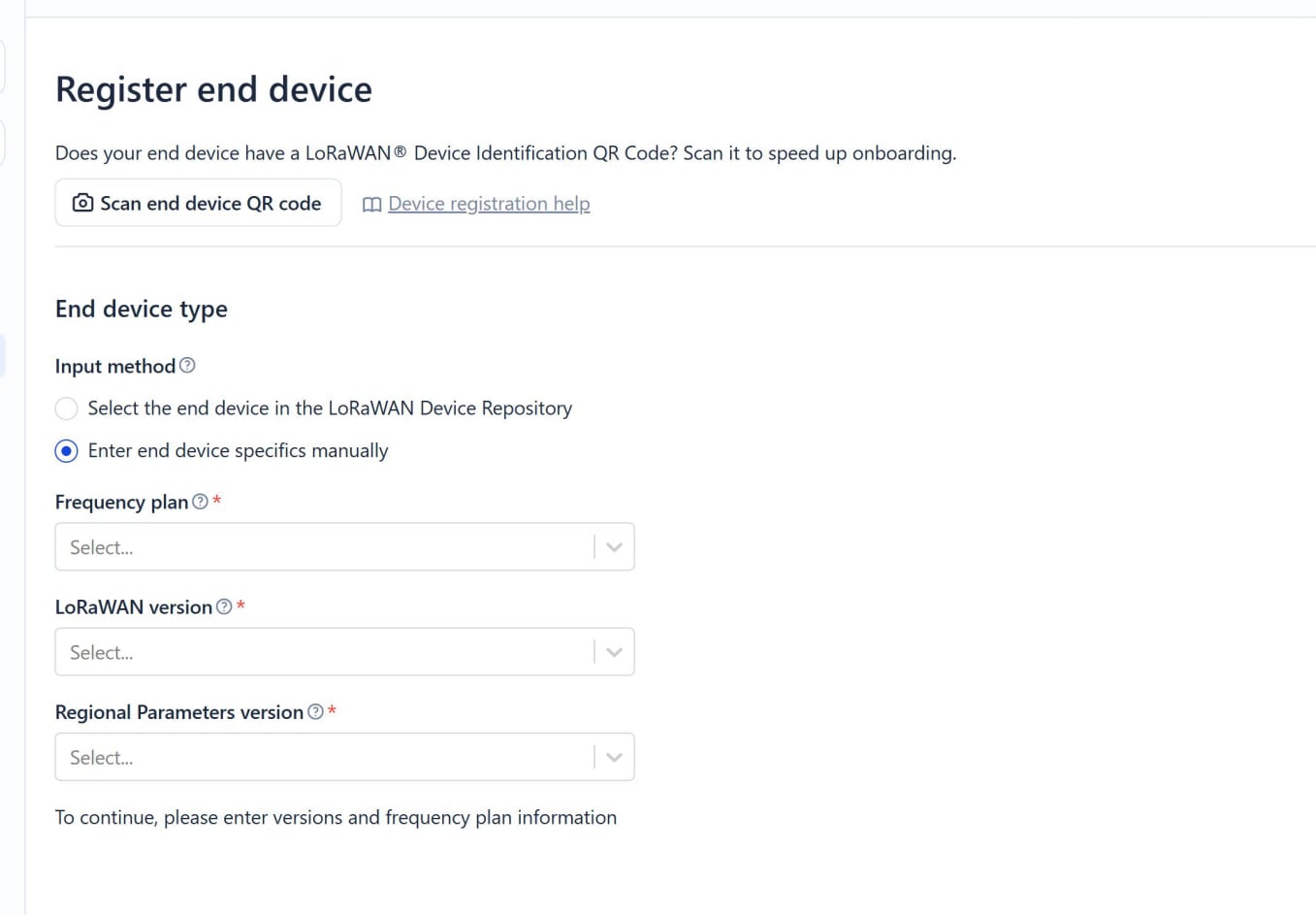 Enter device manually
