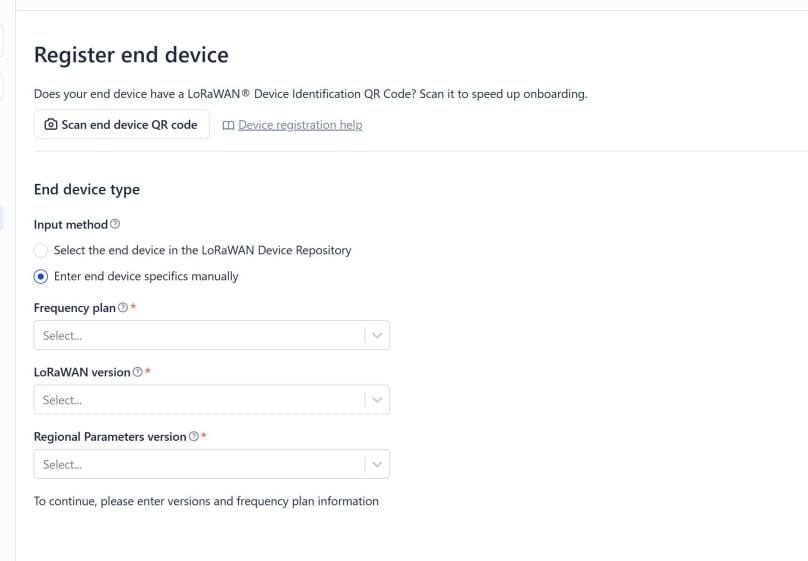 Enter device manually