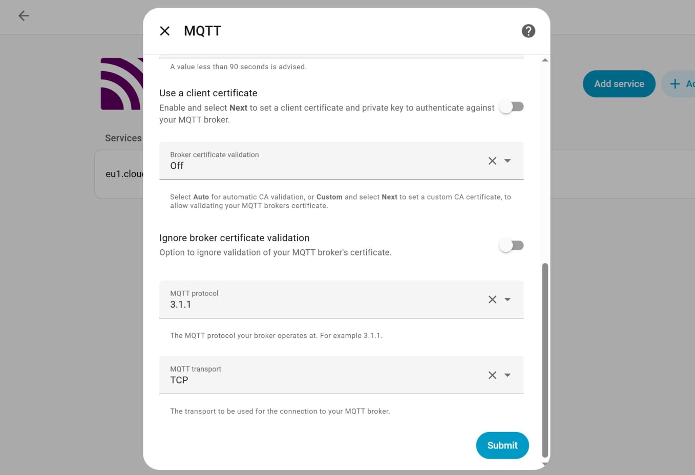 Click advanced options
