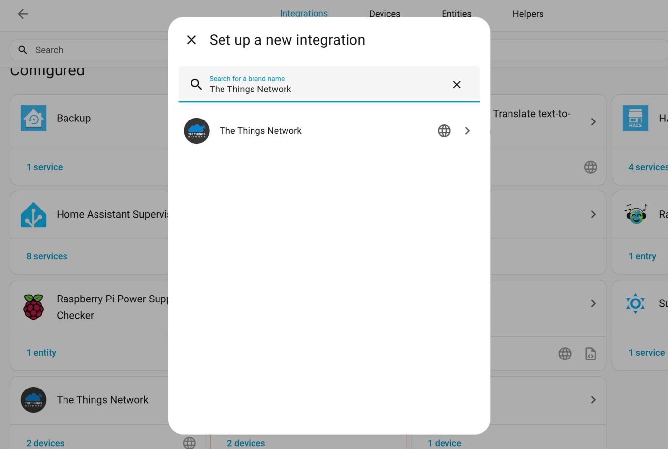 Set up TTN integration