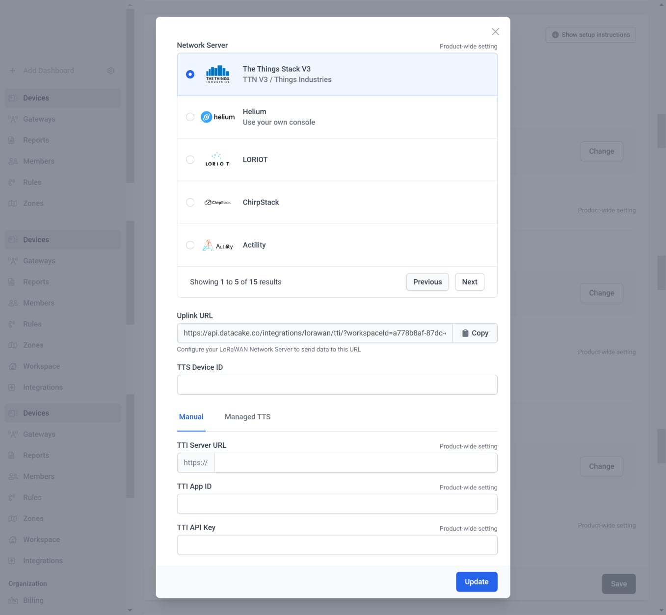 Network server pop-up