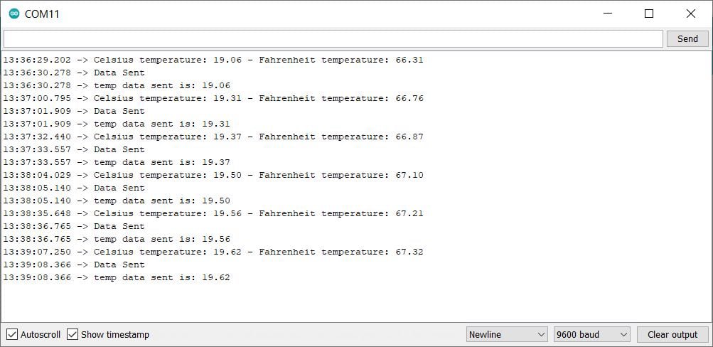 Serial monitor output